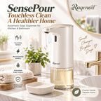 Raqenoil™ SensePour Rechargeable Touchless Soap Dispenser – Automatic Sensor Pump for Kitchen & Bathroom, USB-C