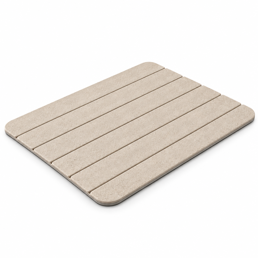 Raqenoil™ StoneFlow Quick-Dry Kitchen Counter Mat – Diatomaceous Dish Drying Mat, Foldable Sink Mat & Countertop Draining Pad