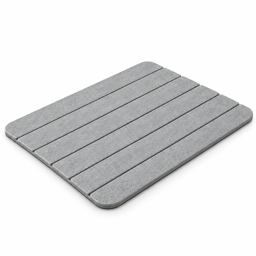 Raqenoil™ StoneFlow Quick-Dry Kitchen Counter Mat – Diatomaceous Dish Drying Mat, Foldable Sink Mat & Countertop Draining Pad