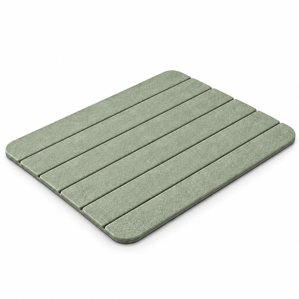 Raqenoil™ StoneFlow Quick-Dry Kitchen Counter Mat – Diatomaceous Dish Drying Mat, Foldable Sink Mat & Countertop Draining Pad