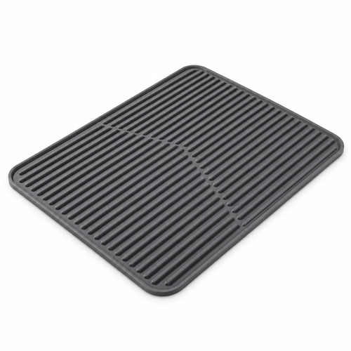 Raqenoil™ RidgeDrain Silicone Dish Drying Mat – Self-Draining Counter Mat, Heat-Resistant Sink Pad & Kitchen Counter Protector