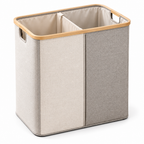 Raqenoil™ SoftSort 2-Section Laundry Hamper – 24-Gallon Divided Clothes Basket with Removable Wash Bags