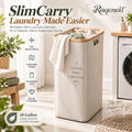Raqenoil™ SlimCarry 18-Gallon Laundry Hamper – Narrow Collapsible Clothes Basket with Removable Liner